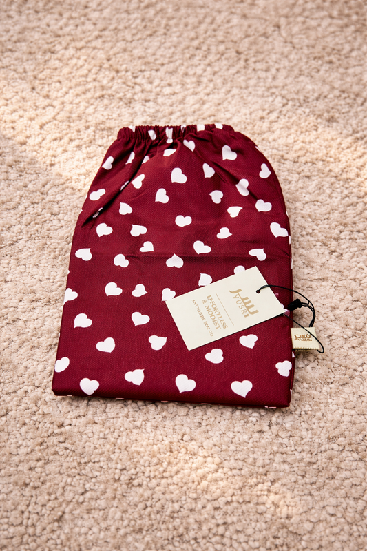 Burgundy Hearts Flowy Khimar