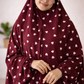 Burgundy Hearts Flowy Khimar