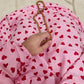 Pink Hearts Flowy Khimar
