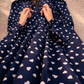 Navy Blue Hearts Flowy Khimar