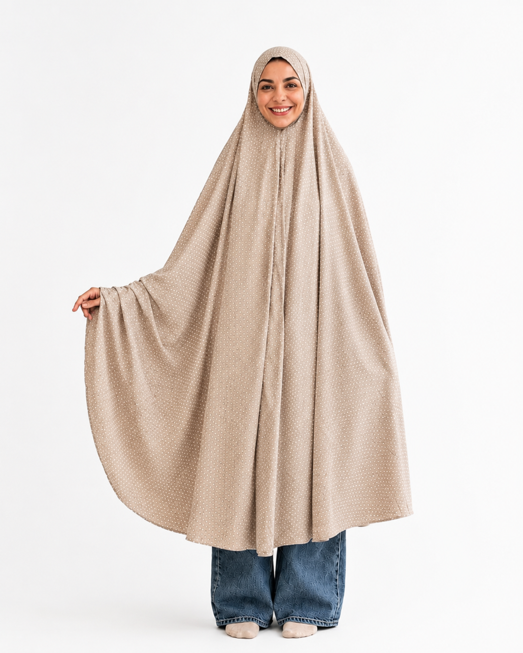 Long Beige Prayer Veil