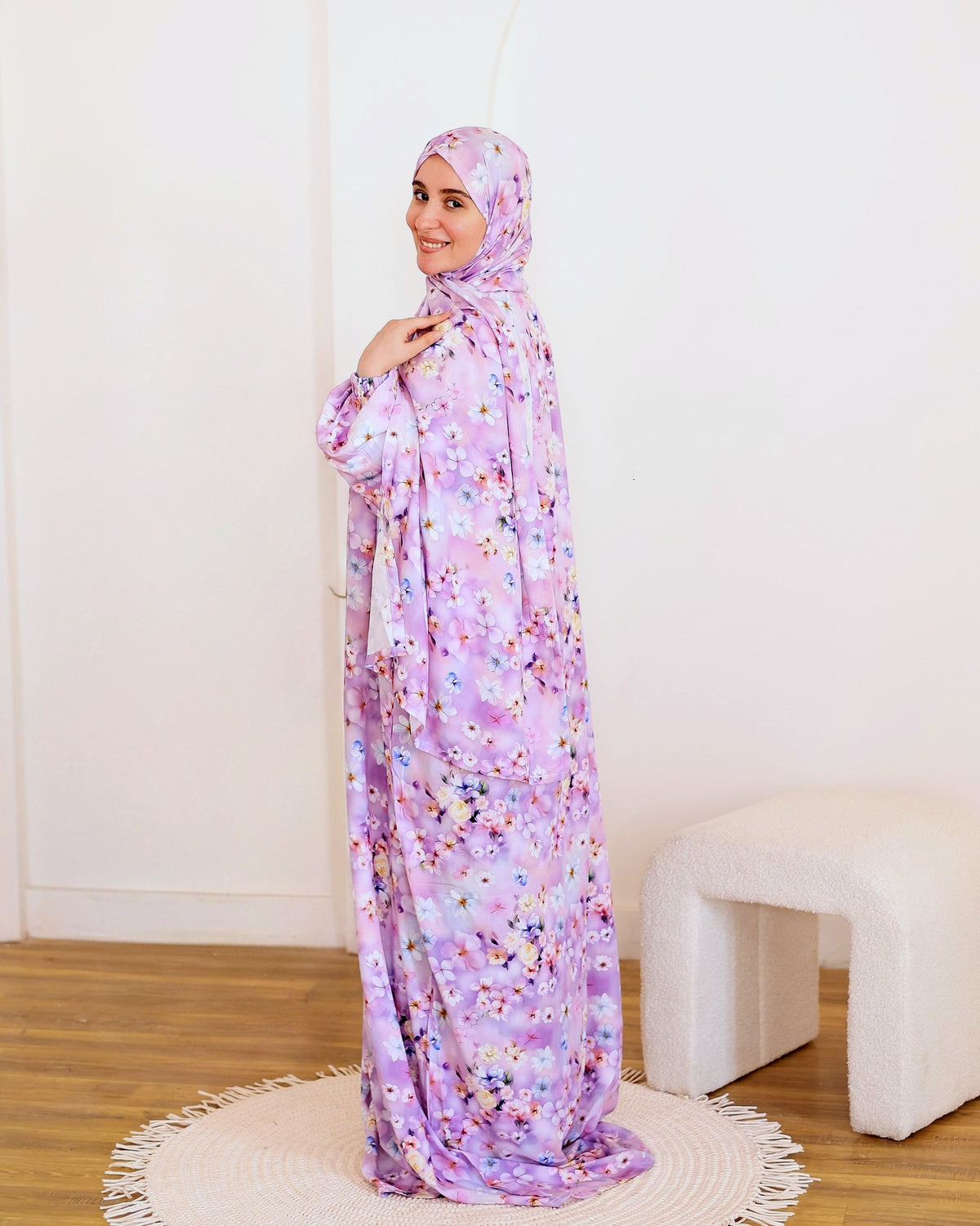 Purple Floral Viscose Isdal