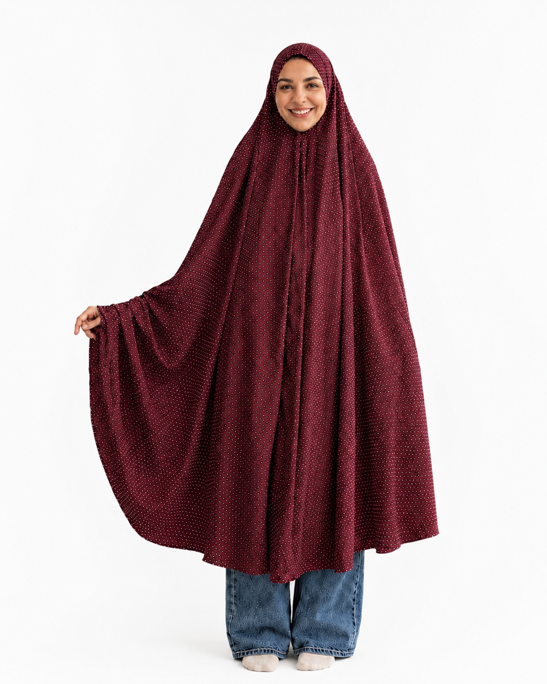 Long Burgundy Prayer Veil