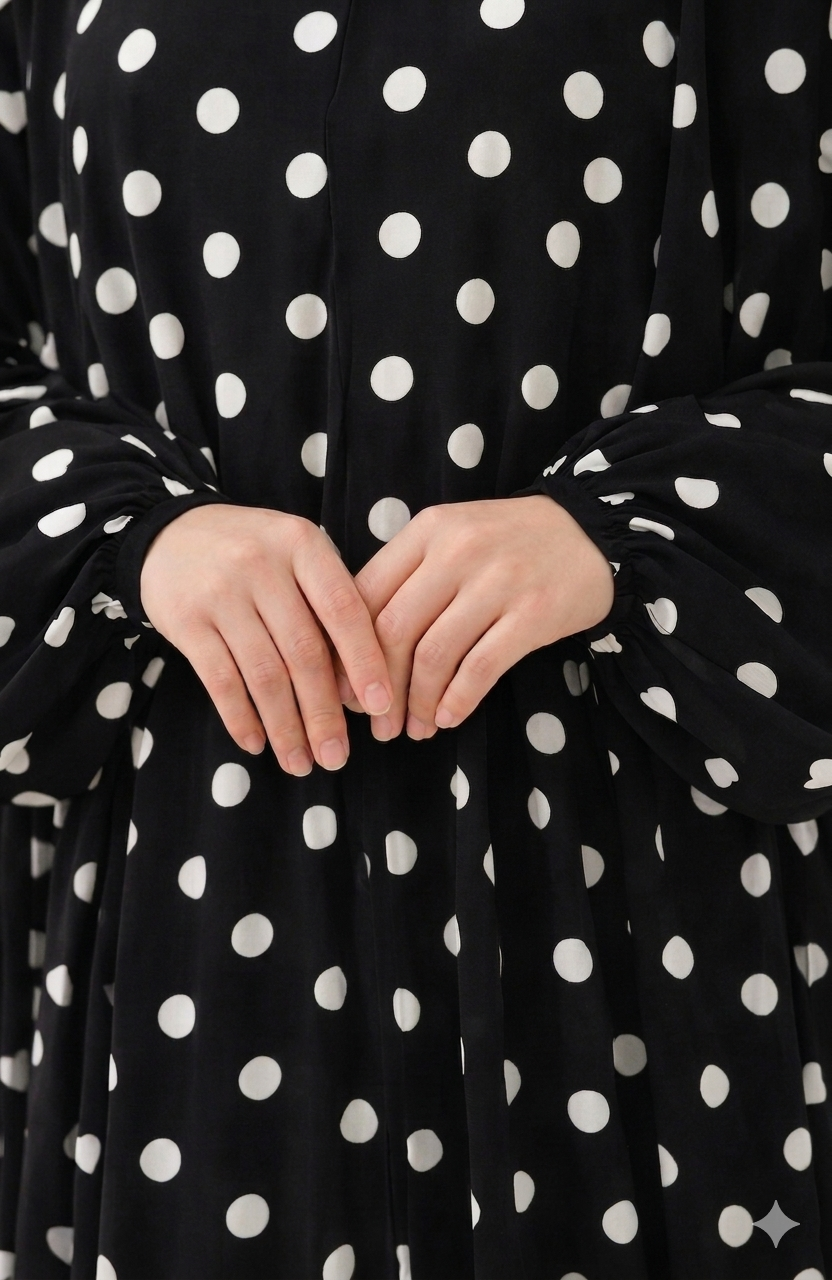 Black Polka Dots Khimar