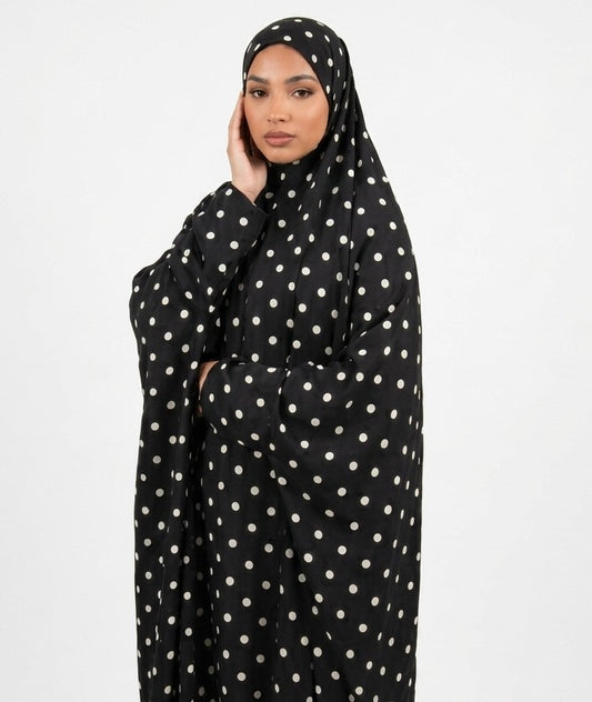 Black Polka Dots Khimar