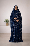 Navy Blue Hearts Flowy Khimar