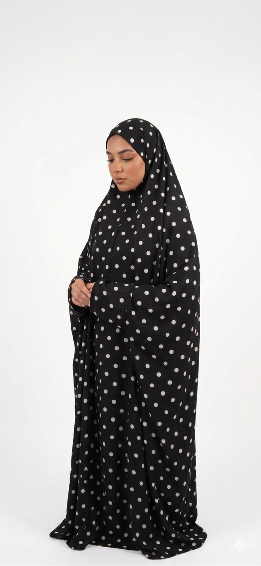 Black Polka Dots Khimar