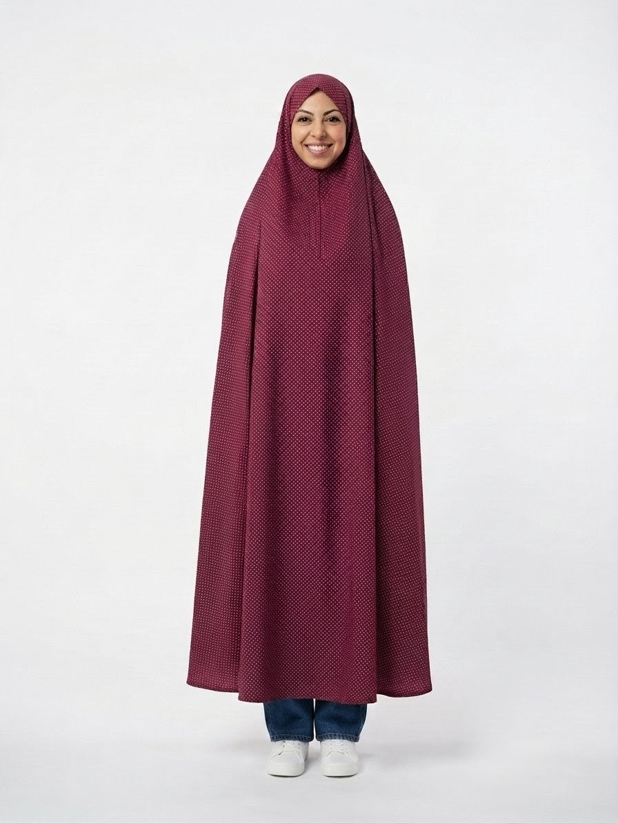 Long Burgundy Prayer Veil