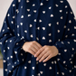 Navy Blue Hearts Flowy Khimar